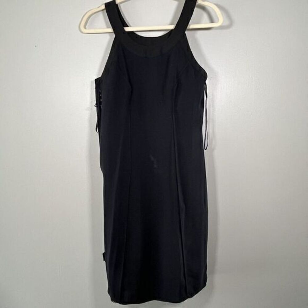 ANTHROPOLOGIE 9-hi5 stcl black Halter Empire Waist Lace Neck Lined shift dress 4 - Picture 13 of 13